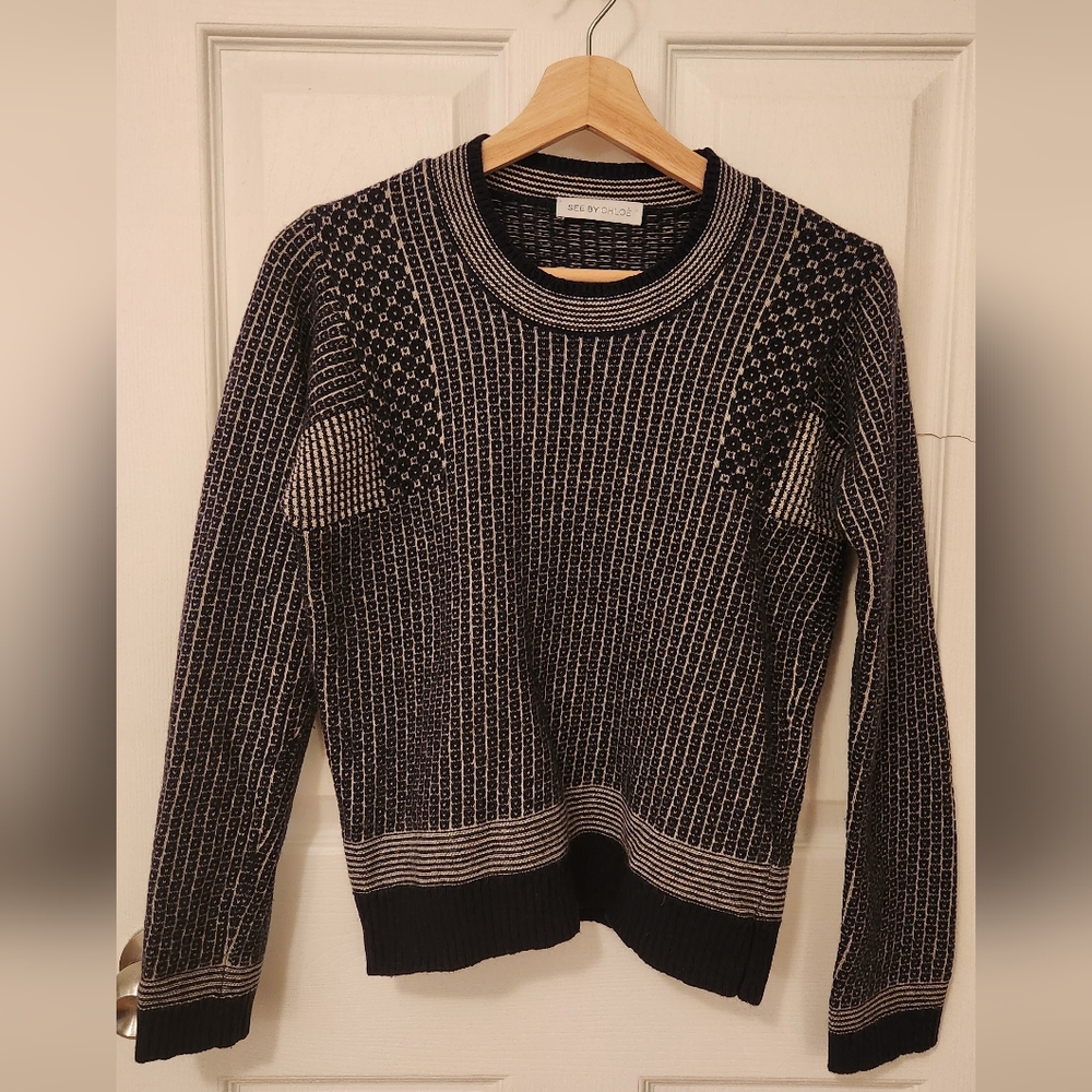 See By Chloe Black and White Sweater